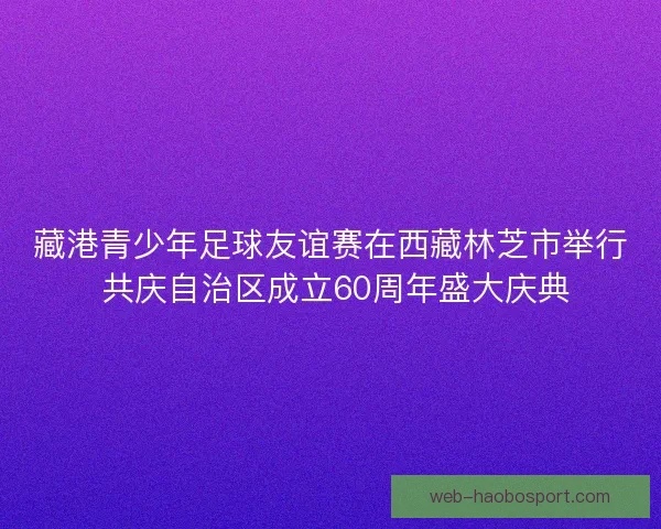 藏港青少年足球友谊赛在西藏林芝市举行 共庆自治区成立60周年盛大庆典